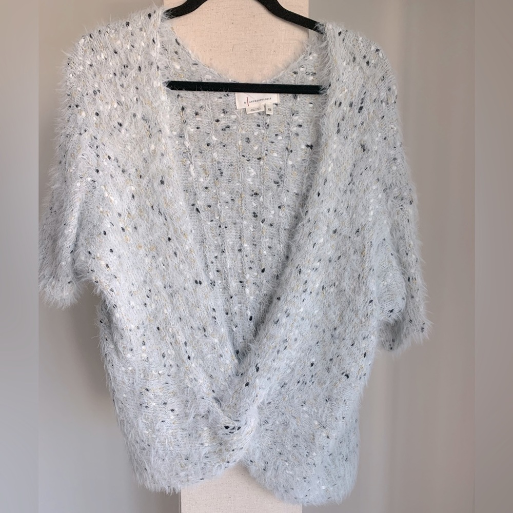 Faux fur knit wrap cardigan from Anthropologie